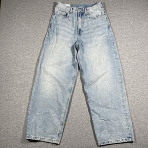 H&M Jeans Mens 29x32 Blue Light Wash Baggy Wide-Leg Relaxed Zip Fly Skater Y2K